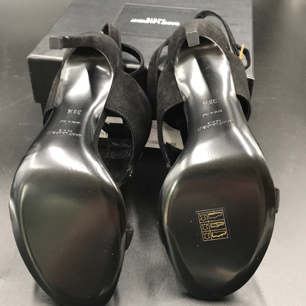 YSL SAINT LAURENT Paris Kid Scamosciato Blk Gold - Picture 6 of 8